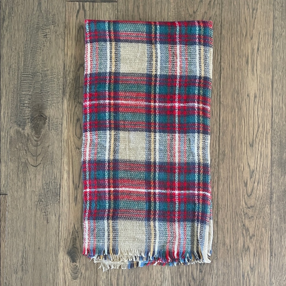 Plaid Fringe Scarf